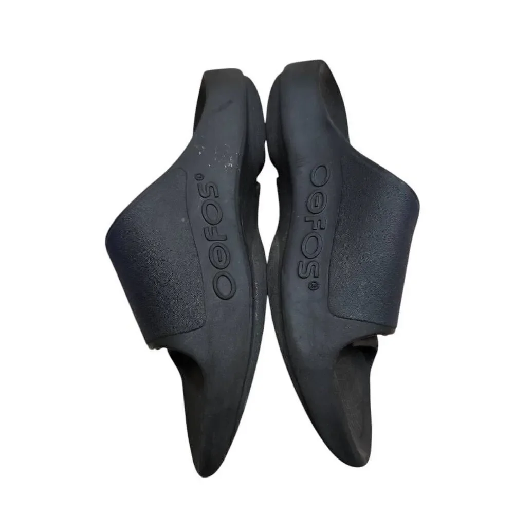 Oofos Slide Sandals Men's 6 Blue Slip On‎ Lightweight Recovery Footwear Open Toe